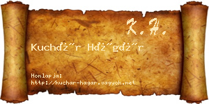 Kuchár Hágár névjegykártya